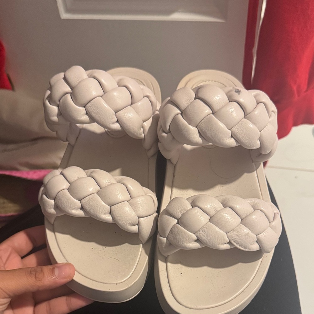 Steve Madden Braided Cream Sandals